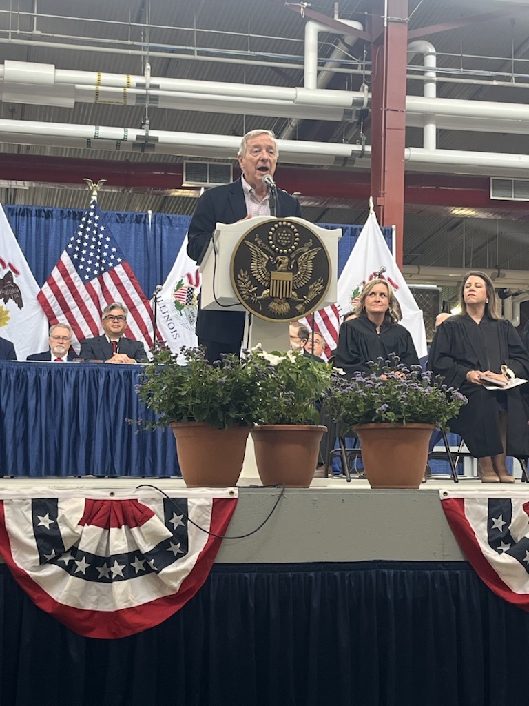 DURBIN, DUCKWORTH, BUDZINSKI WELCOME 300 NEW CITIZENS AT ILLINOIS STATE FAIR NATURALIZATION CEREMONY
